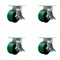 Service Caster 6'' Heavy Duty Green Poly on Cast Iron Caster Set with Brake and Swivel Lock, 4PK CRAN-SCC-KP92S630-PUR-GB-SLB-BSL-4 - alternate 1